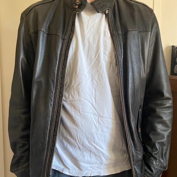 Dark Brown Leather Jacket - Massimo Dutti - Picture 13 of 15